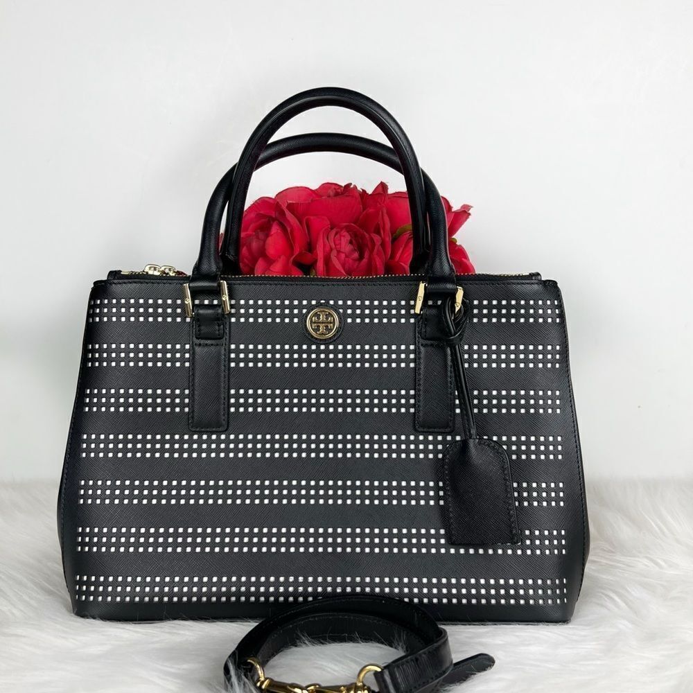 🍓 Tory Burch black perforated satchel 🍓